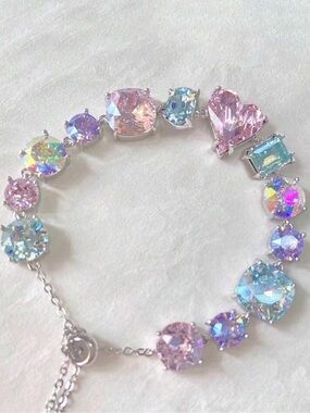 Pastel Aurora Crystal Tennis Bracelet - Women Jewelry